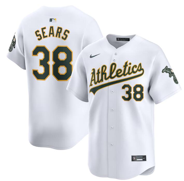 Personalized Men’s Oakland Athletics #38 JP Sears White Home Limited Stitched Jersey