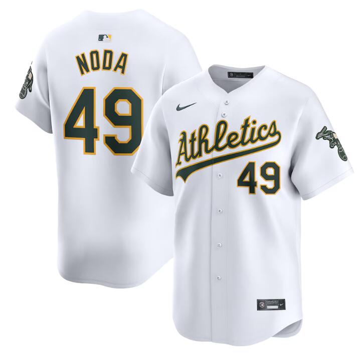 Personalized Men’s Oakland Athletics #49 Ryan Noda White Home Limited Stitched Jersey