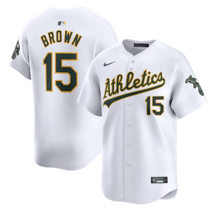 Personalized Men’s Oakland Athletics #15 Seth Brown White Home Limited Stitched Jersey