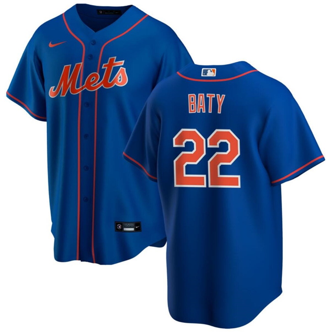 Personalized Men’s New York Mets #22 Brett Baty Blue Cool Base Stitched Baseball Jersey