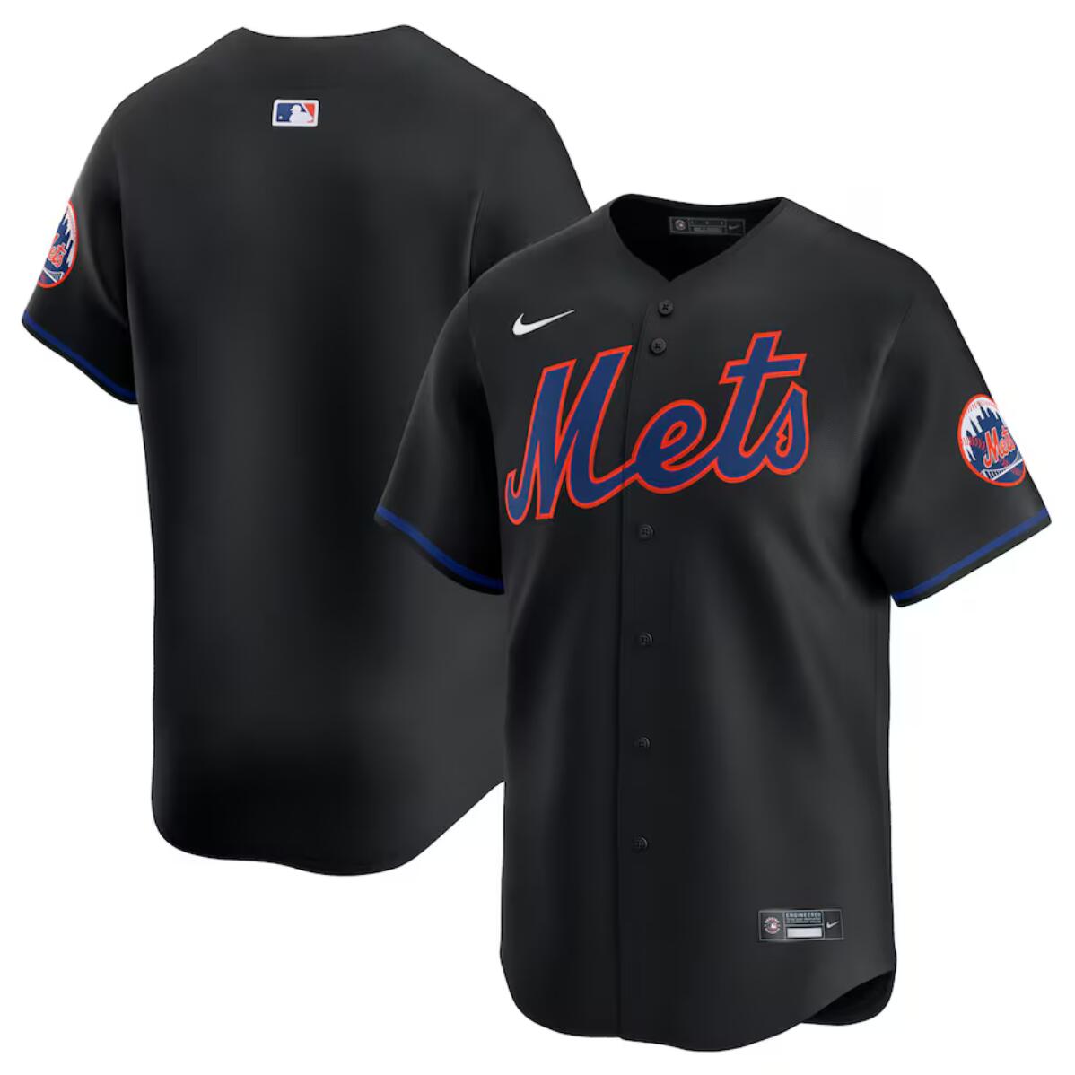 Personalized Men’s New York Mets Blank Black Alternate Limited Stitched Baseball Jersey