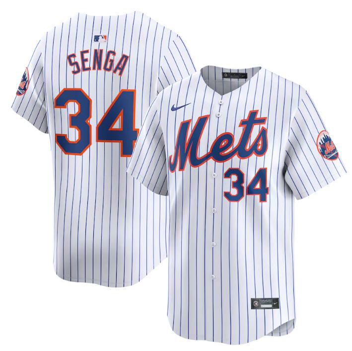 Personalized Men’s New York Mets #34 Kodai Senga White 2024 Home Limited Stitched Baseball Jersey