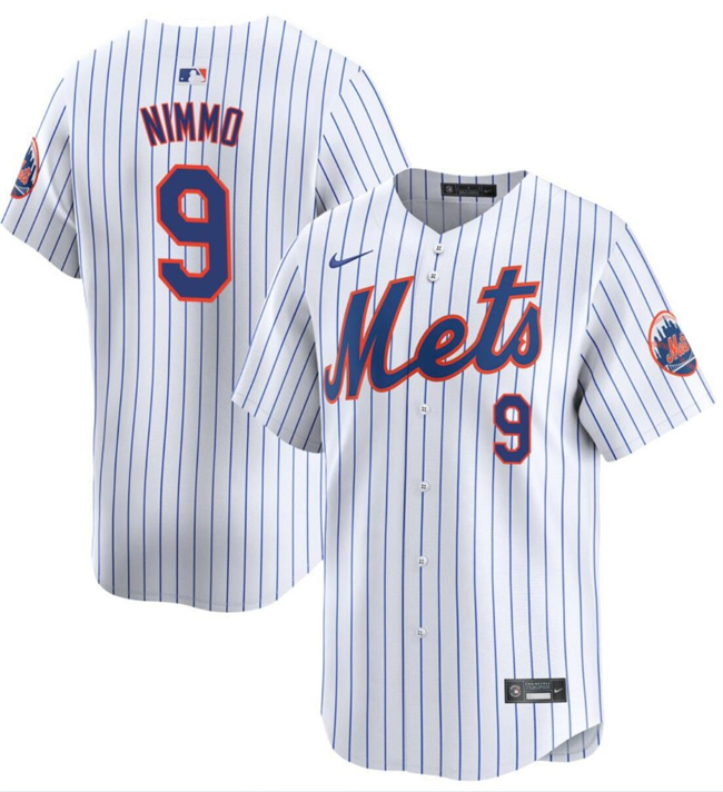 Personalized Men’s New York Mets #9 Brandon Nimmo White 2024 Home Limited Stitched Baseball Jersey