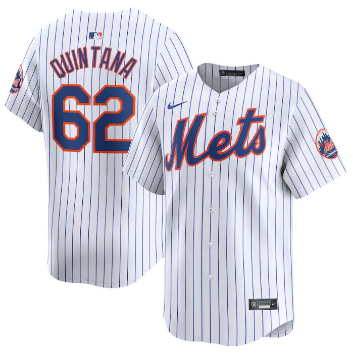 Personalized Men’s New York Mets #62 Jose Quintana White 2024 Home Limited Stitched Baseball Jersey