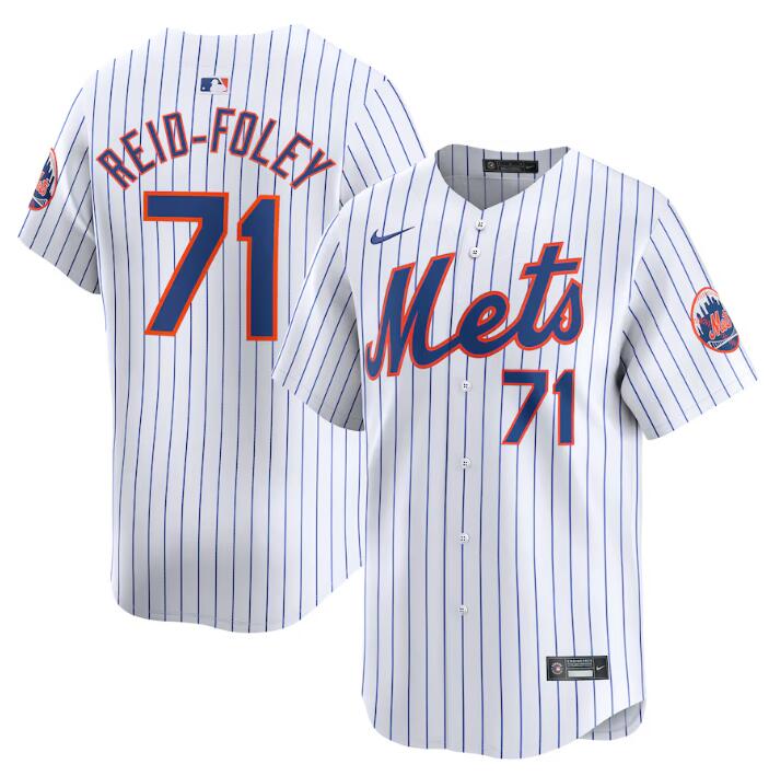 Personalized Men’s New York Mets #71 Sean Reid-Fole White 2024 Home Limited Stitched Baseball Jersey