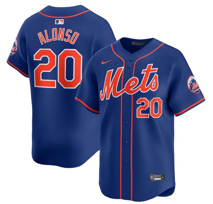 Personalized Men’s New York Mets #20 Pete Alonso Royal 2024 Alternate Limited Stitched Baseball Jersey