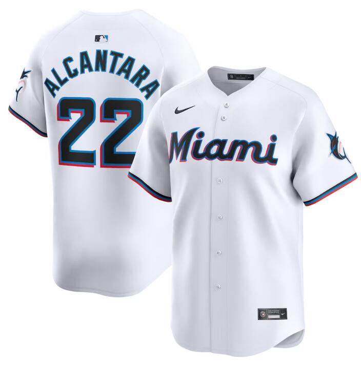 Personalized Men’s Miami Marlins #22 Sandy Alcantara White 2024 Home Limited Stitched Baseball Jersey