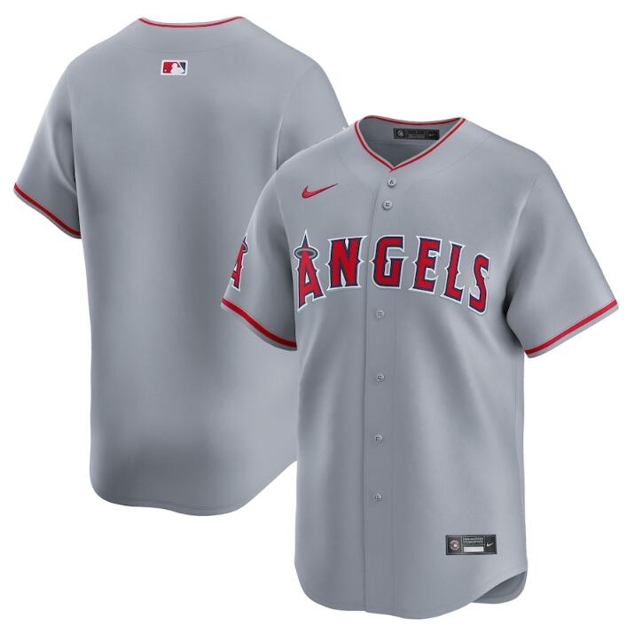 Personalized Men’s Los Angeles Angels Blank Grey Away Limited Stitched Baseball Jersey