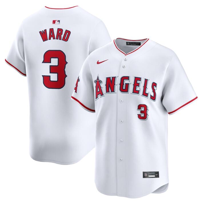 Personalized Men’s Los Angeles Angels #3 Taylor Ward White Home Limited Stitched Baseball Jersey