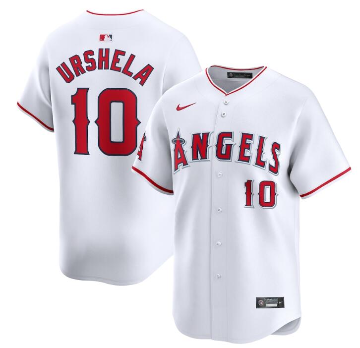 Personalized Men’s Los Angeles Angels #10 Gio Urshela White Home Limited Stitched Baseball Jersey