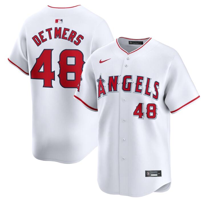 Personalized Men’s Los Angeles Angels #48 Reid Detmers White Home Limited Stitched Baseball Jersey