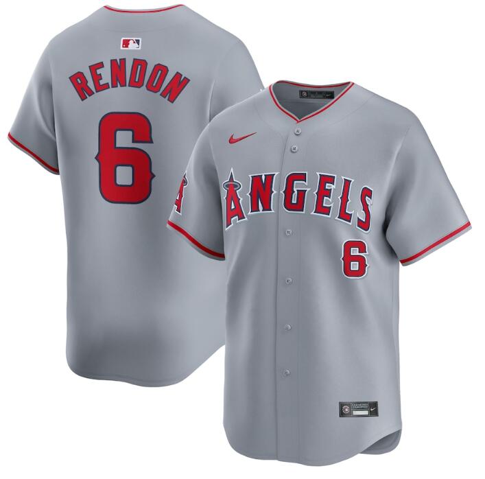 Personalized Men’s Los Angeles Angels #6 Anthony Rendon Grey Away Limited Stitched Baseball Jersey