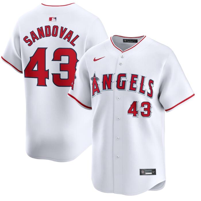 Personalized Men’s Los Angeles Angels #43 Patrick Sandoval White Home Limited Stitched Baseball Jersey