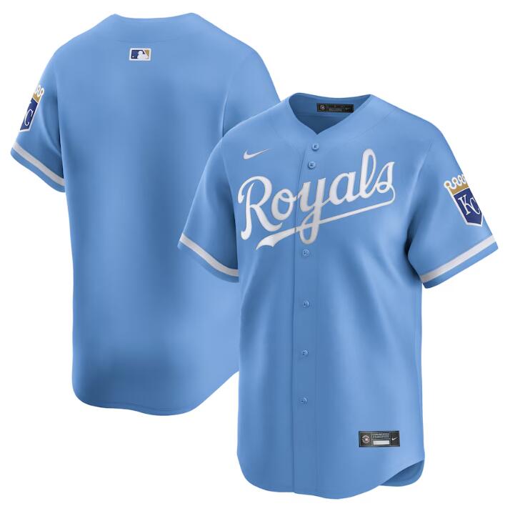 Personalized Men’s Kansas City Royals Blank Light Blue 2024 Alternate Limited Stitched Baseball Jersey