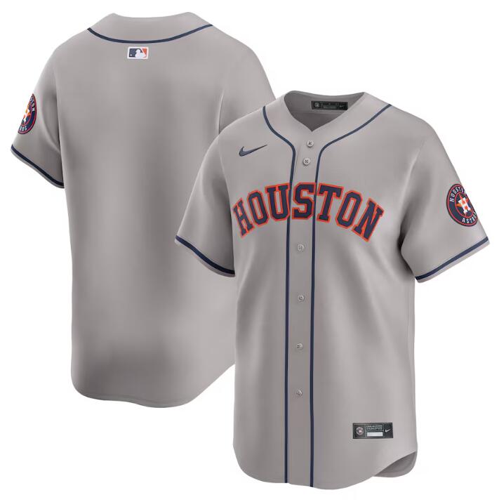 Personalized Men’s Houston Astros Blank Grey 2024 Away Limited Stitched Baseball Jersey