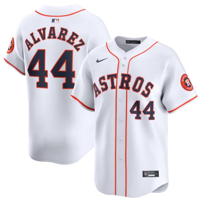 Personalized Men’s Houston Astros #44 Yordan Alvarez White 2024 Home Limited Stitched Baseball Jersey