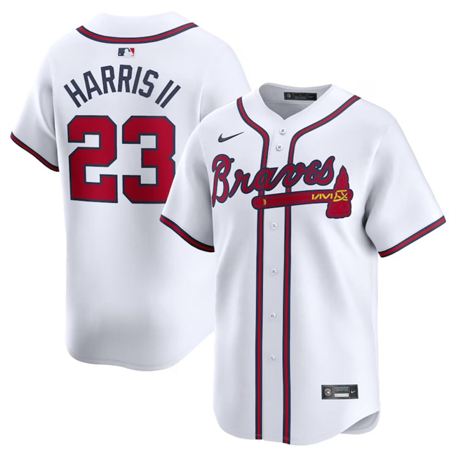 Personalized Men’s Atlanta Braves #23 Michael Harris II White 2024 Home Limited Stitched Baseball Jersey