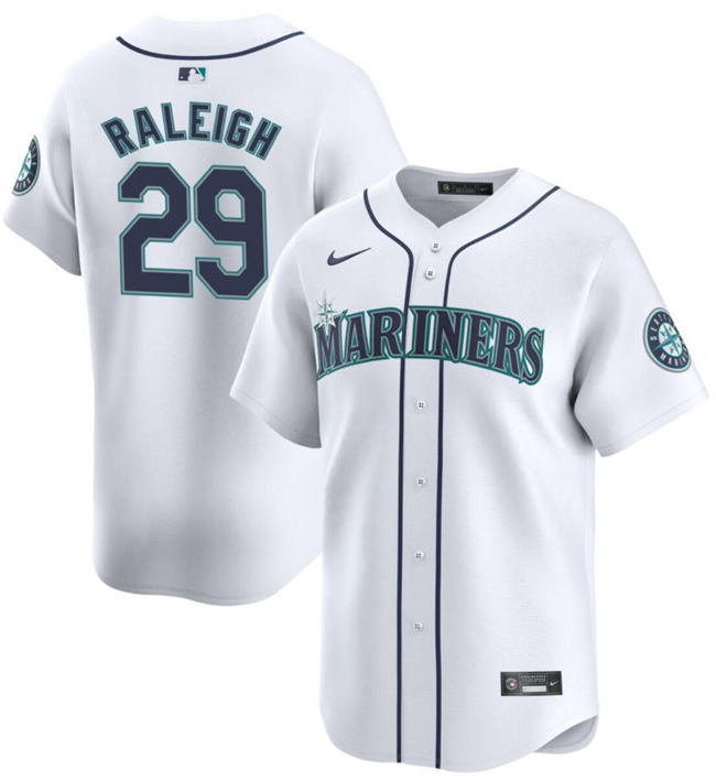 Personalized Men’s Seattle Mariners #29 Cal Raleig White 2024 Home Limited Stitched Jersey