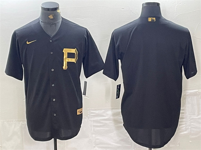 Personalized Men’s Pittsburgh Pirates Blank Black Cool Base Stitched Baseball Jersey