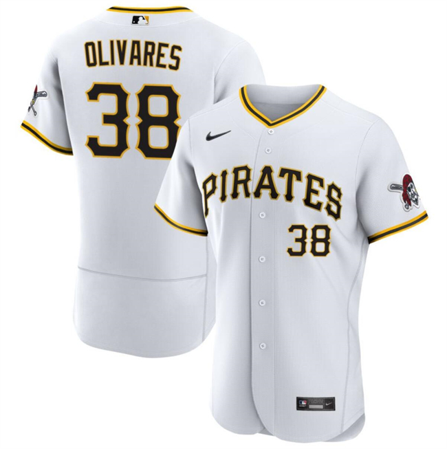 Personalized Men’s Pittsburgh Pirates #38 Edward Olivares White Flex Base Stitched Baseball Jersey