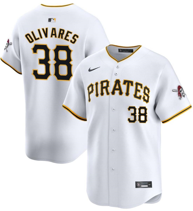 Personalized Men’s Pittsburgh Pirates #38 Edward Olivares White 2024 Home Limited Stitched Baseball Jersey