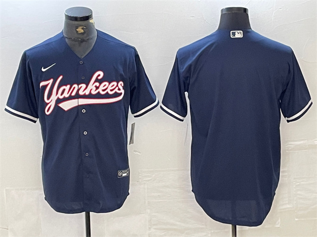 Personalized Men’s New York Yankees Blank Navy Cool Base Stitched Baseball Jersey