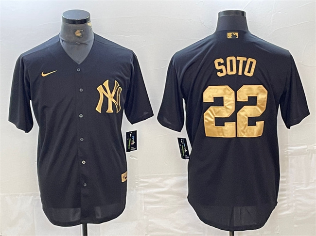 Personalized Men’s New York Yankees #22 Juan Soto Black Cool Base Stitched Baseball Jersey