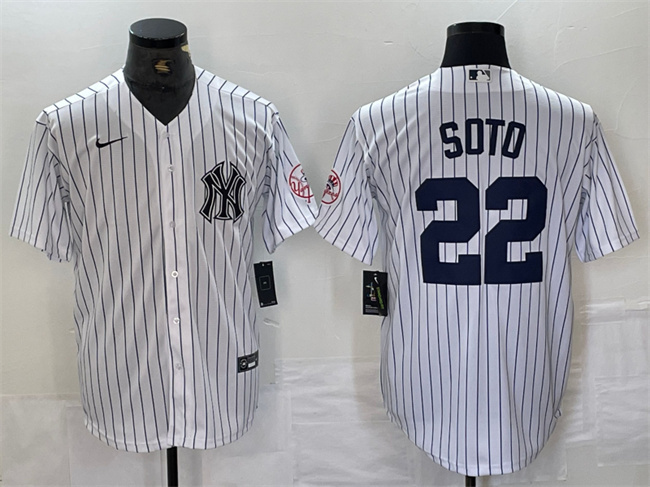Personalized Men’s New York Yankees #22 Juan Soto White Cool Base Stitched Baseball Jersey