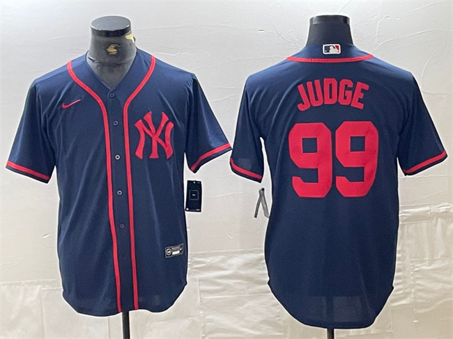 Personalized Men’s New York Yankees #99 Aaron Judge Navy Cool Base Stitched Baseball Jersey