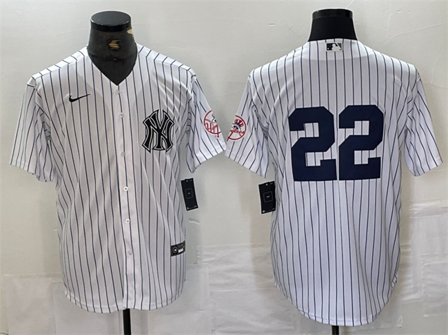 Personalized Men’s New York Yankees #22 Juan Soto White Cool Base Stitched Baseball Jersey 2