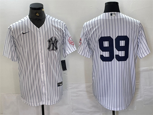 Personalized Men’s New York Yankees #99 Aaron Judge White Cool Base Stitched Baseball Jersey