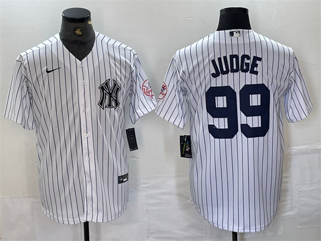 Personalized Men’s New York Yankees #99 Aaron Judge White Cool Base Stitched Baseball Jersey 1