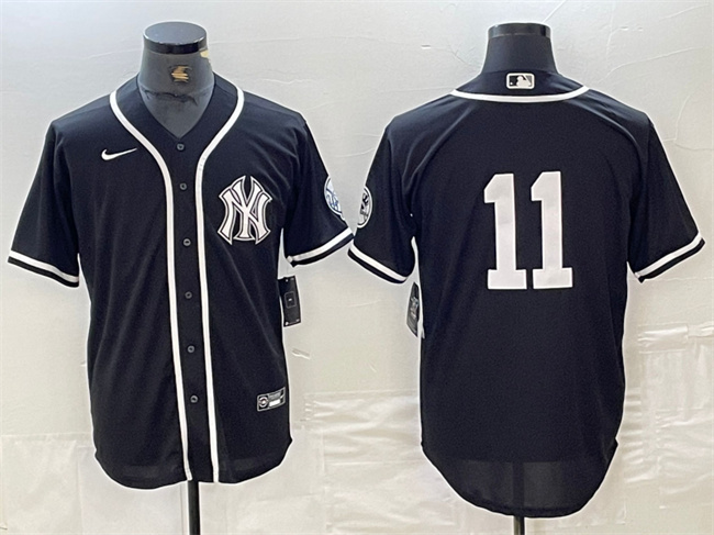 Personalized Men’s New York Yankees #11 Anthony Volpe Black Cool Base Stitched Baseball Jersey 3
