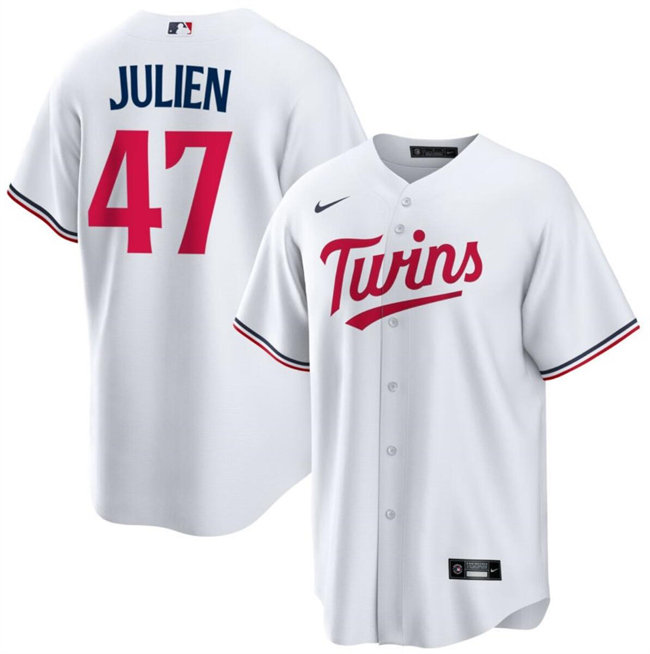 Personalized Men’s Minnesota Twins #47 Edouard Julien White Cool Base Stitched Baseball Jersey
