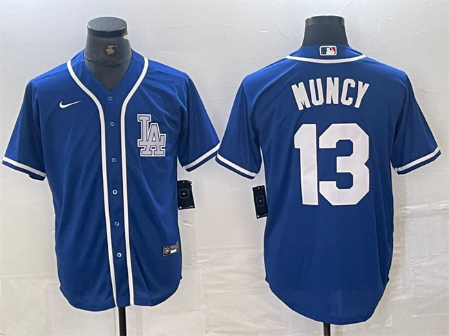 Personalized Men’s Los Angeles Dodgers #13 Max Muncy Blue Cool Base Stitched Baseball Jersey