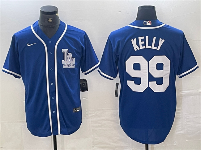 Personalized Men’s Los Angeles Dodgers #99 Joe Kelly Blue Cool Base Stitched Baseball Jersey