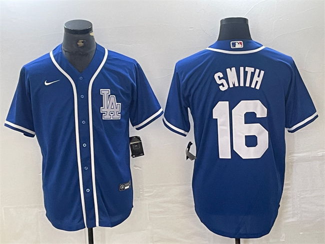 Personalized Men’s Los Angeles Dodgers #16 Will Smith Blue Cool Base Stitched Baseball Jersey