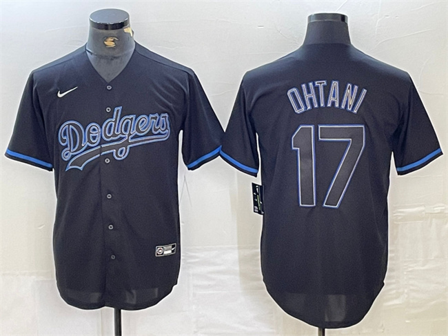 Personalized Men’s Los Angeles Dodgers #17 Shohei Ohtani Black Cool Base Stitched Baseball Jersey 5