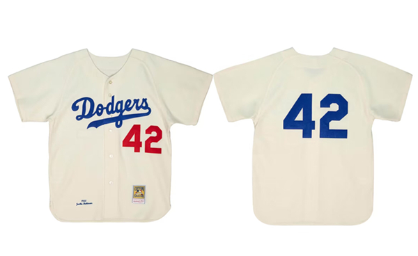 Personalized Men’s Los Angeles Dodgers #42 Jackie Robinson White 1955 Home Stitched Baseball Jersey