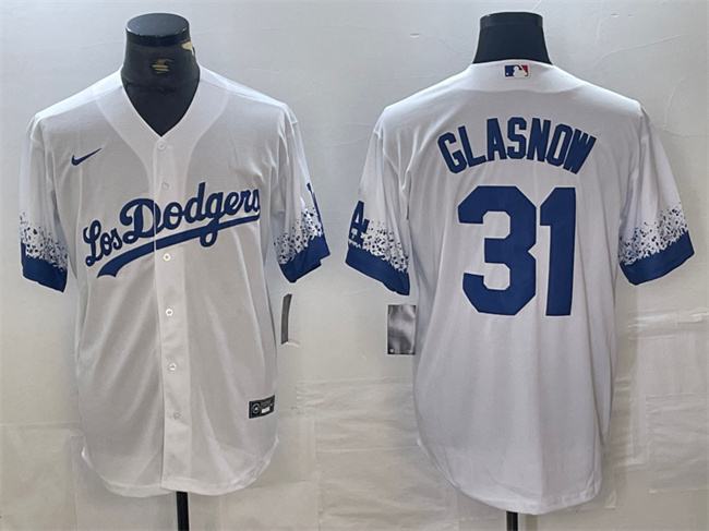 Personalized Men’s Los Angeles Dodgers #31 Tyler Glasnow White City Connect Cool Base Stitched Baseball Jersey