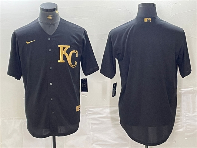 Personalized Men’s Kansas City Royals Blank Black Cool Base Stitched Jersey
