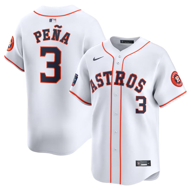 Personalized Men’s Houston Astros #3 Jeremy Peña White 2024 World Tour Mexico City Series Home Limited Stitched Baseball Jersey