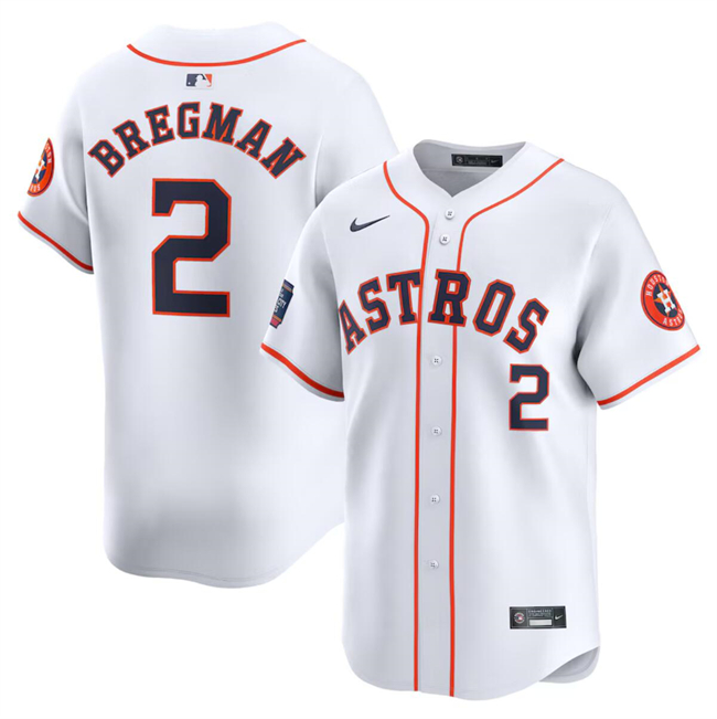 Personalized Men’s Houston Astros #2 Alex Bregman White 2024 World Tour Mexico City Series Home Limited Stitched Baseball Jersey