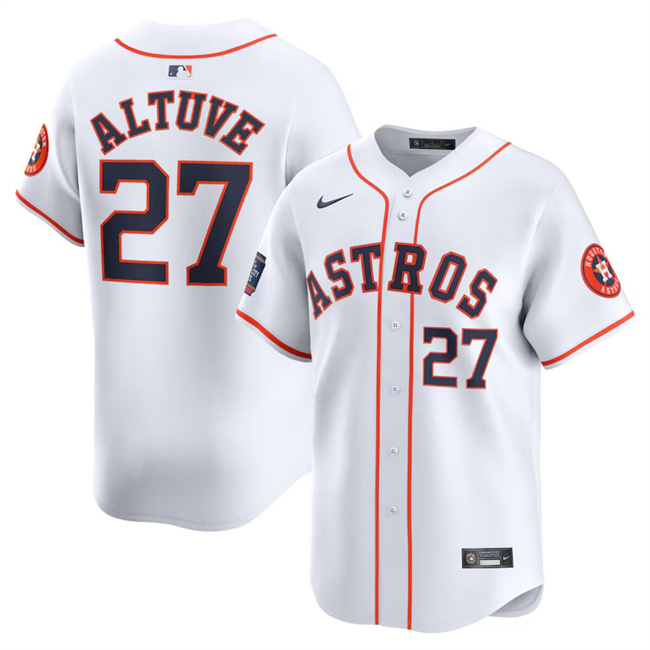 Personalized Men’s Houston Astros #27 Jose Altuve White 2024 World Tour Mexico City Series Home Limited Stitched Baseball Jersey