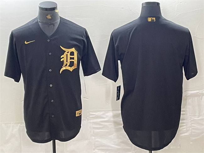 Personalized Men’s Detroit Tigers Blank Black Cool Base Stitched Baseball Jersey