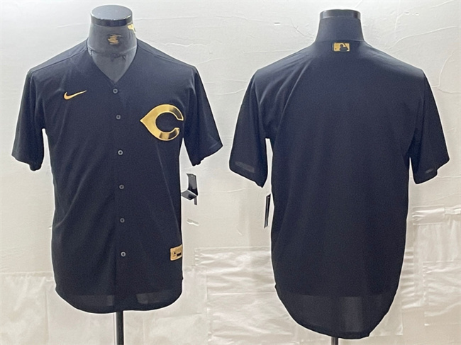 Personalized Men’s Cincinnati Reds Blank Black Cool Base Stitched Baseball Jersey