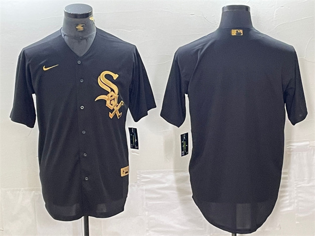 Personalized Men’s Chicago White Sox Blank Black Cool Base Stitched Jersey