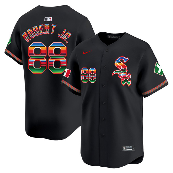 Personalized Men’s Chicago White Sox #88 Luis Robert Jr. Black Mexico Premier Limited Stitched Baseball Jersey