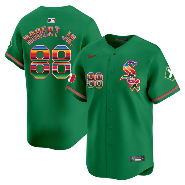 Personalized Men’s Chicago White Sox #88 Luis Robert Jr. Green Mexico Premier Limited Stitched Baseball Jersey