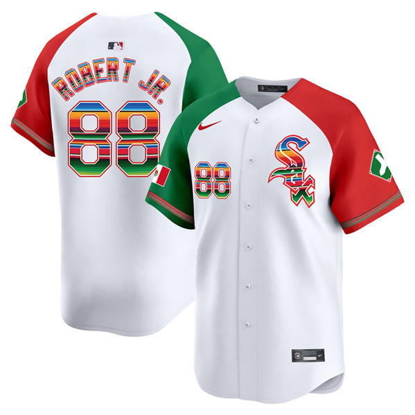 Personalized Men’s Chicago White Sox #88 Luis Robert Jr. White Mexico Premier Limited Stitched Baseball Jersey